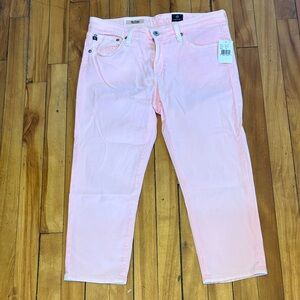 AG ADRIANO GOLDSCHMIED Pastel Pink High-Rise Capri Jeans - Size 29